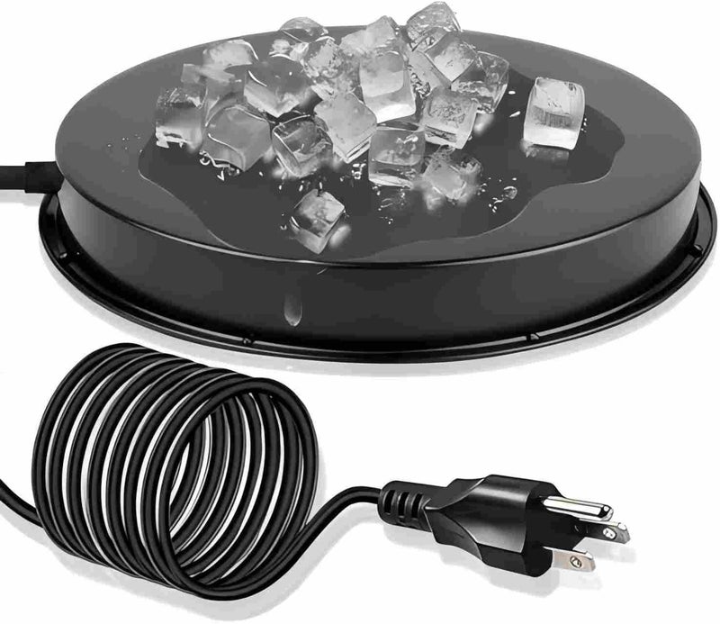 COICOTTC Chicken Water Heater for Winter, 110Watt Thermostat Heated Poultry Waterer Base with 9.8ft Power Cord,Suitable for Plastic/Metal Poultry Waterer(Black, 11INCH-1PACK) - Image 1